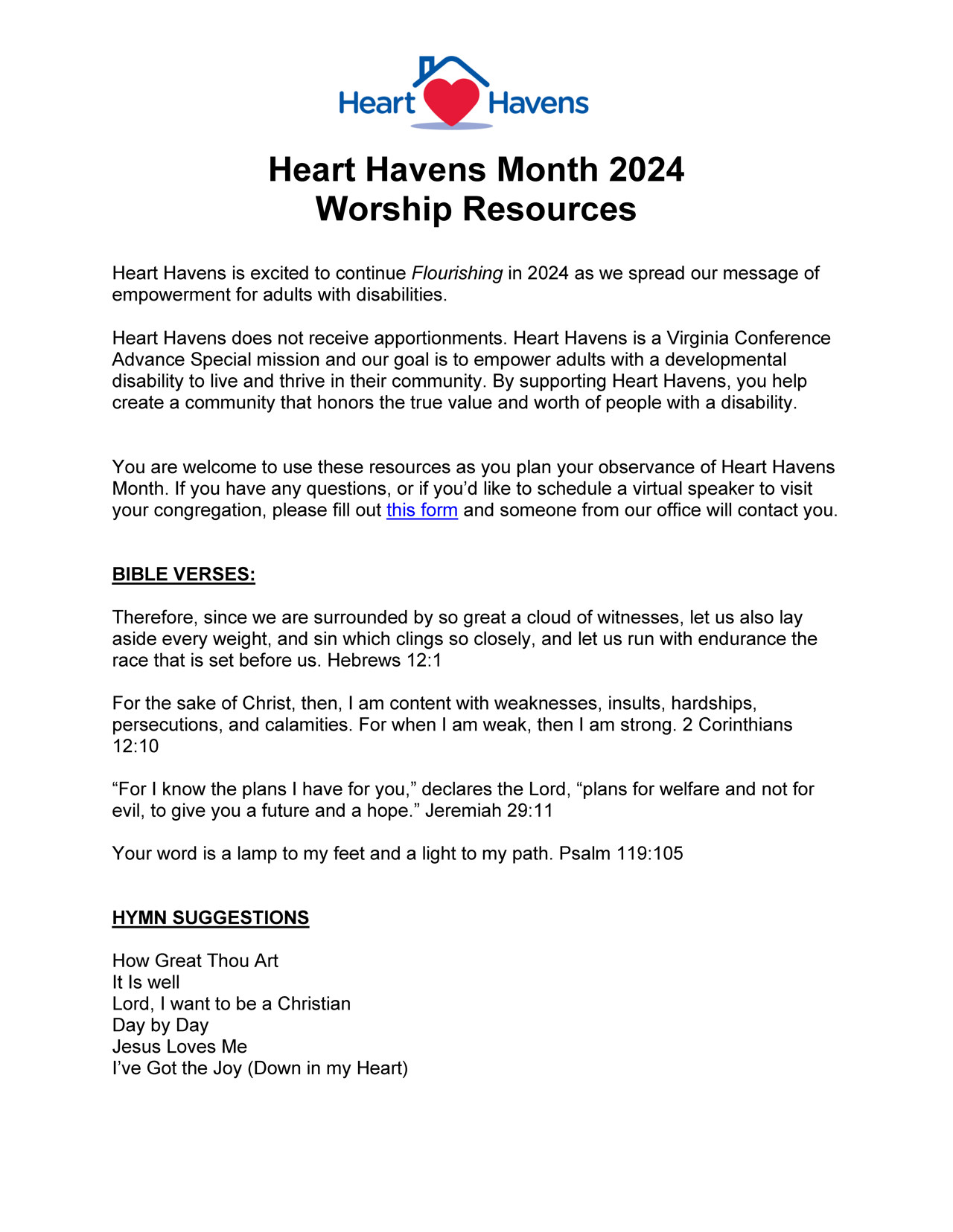 Heart Havens Month 2024 Worship Resources Page 1
