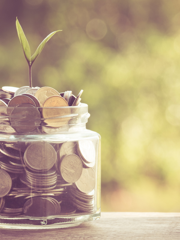 Finance - coins in jar