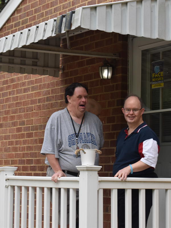 Chris and Thomas on porch