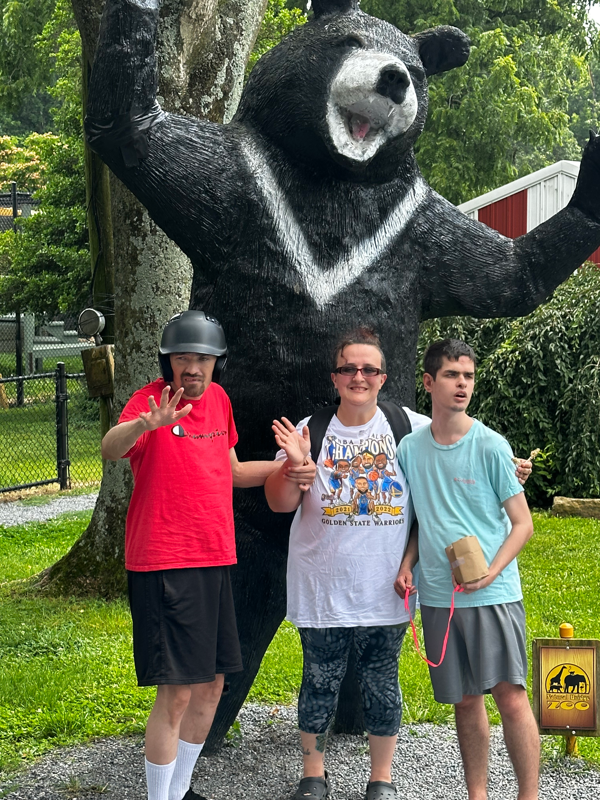 Group picture with bear