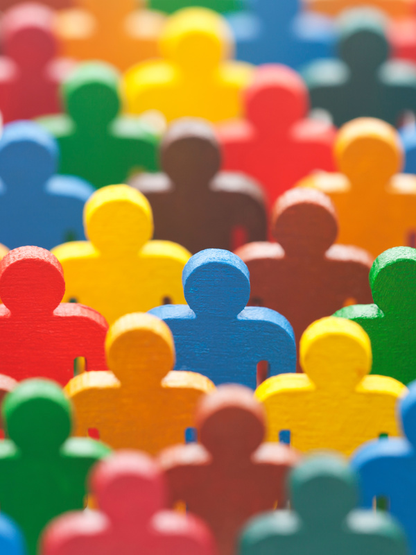Colorful cutouts of painted people